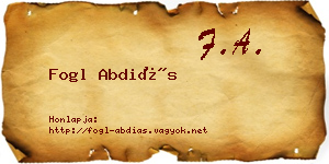 Fogl Abdiás névjegykártya